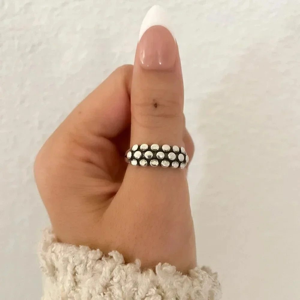 925 Sterling Silver Bead Ring Minimalist Ring Dainty Ring Stacakble Ring Band - Picture 8 of 9